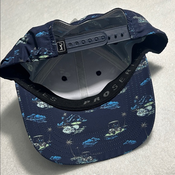 PGA Tour O/S Hat Men's Conversational FAdjustable Cap Peacoat navy golf cart NWT - Picture 4 of 10